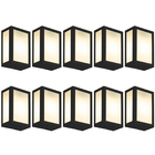 Luminária De Parede Retangular Preto Kit Com 10