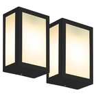 Luminária De Parede Retangular Preto Kit Com 2