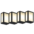 Luminária De Parede Retangular Preto Kit Com 4