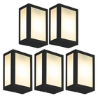 Luminária De Parede Retangular Preto Kit Com 5
