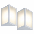 Luminária De Parede Triangular Branco Kit Com 2