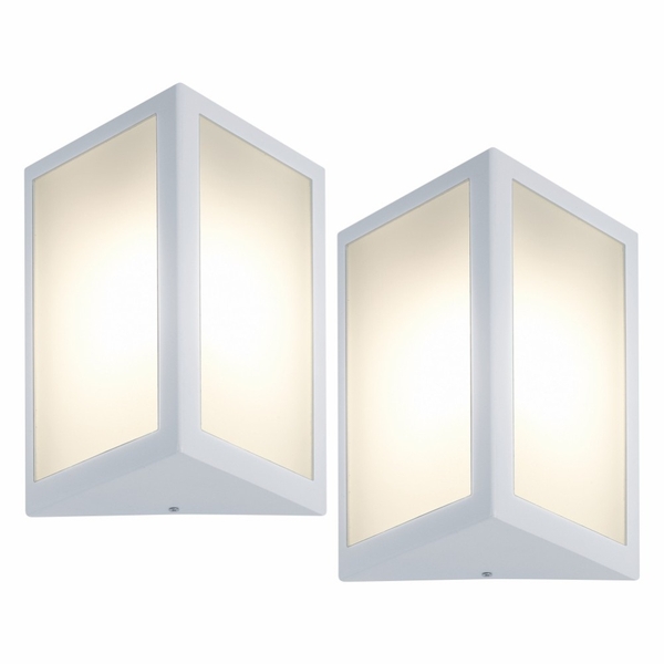 Luminária De Parede Triangular Branco Kit Com 2