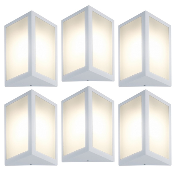 Luminária De Parede Triangular Branco Kit Com 6