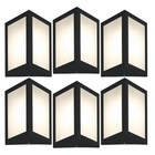 Luminária De Parede Triangular Preto Kit Com 6