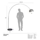 Luminária De Piso Arco Lamp - Extra Grande - Aço Inox - Pedra