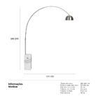 Luminária De Piso Arco Lamp - Pedra De Mármore - Branco