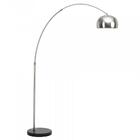 Luminária De Piso Arco Lamp - Pedra De Mármore Redonda - Preto