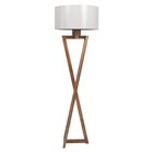 Luminária De Piso Bali Com Madeira Maciça E Mdf Natural/fendi