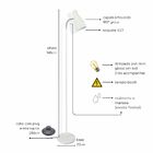 Luminária de Piso Chão Amélia Preta