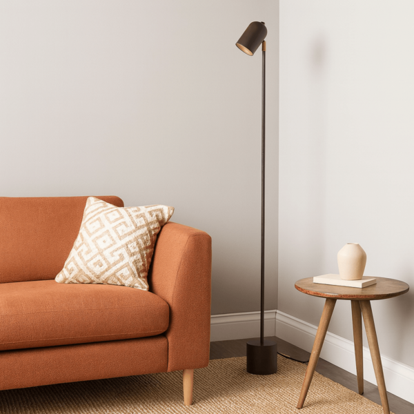Luminária De Piso Chão Anne Marrom Cortem