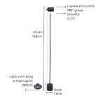 Luminária De Piso Chão Anne Preto