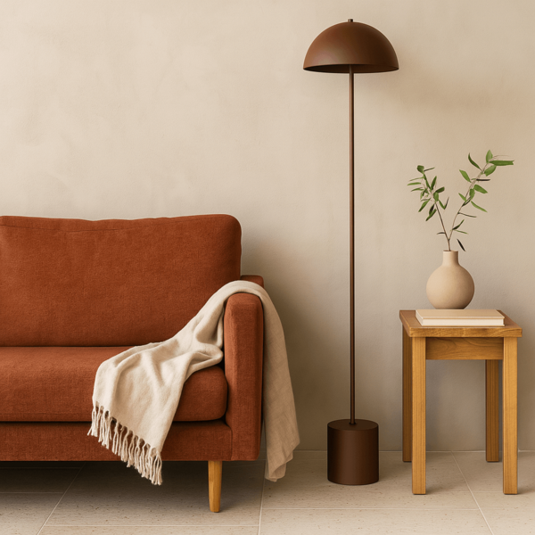 Luminária De Piso Chão Komaco K Marrom Cortem