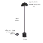 Luminária De Piso Chão Komaco K Marrom Cortem