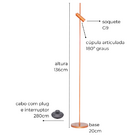 Luminária De Piso Chão Sofhie Cobre