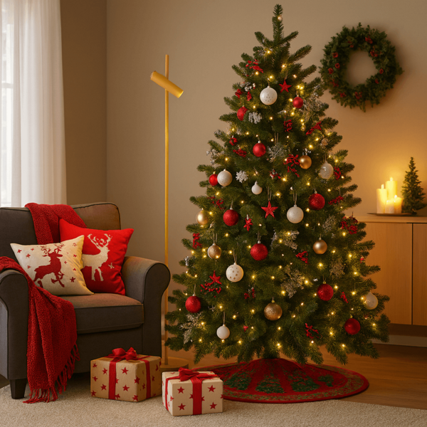 Luminária de Piso Chão Sofhie Dourada (Edição de Natal)