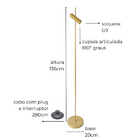 Luminária de Piso Chão Sofhie Dourada (Edição de Natal)