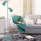 Luminária De Piso Coluna Abajur De Chão Metal Azul Turquesa 1