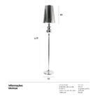 Luminária De Piso Josephine Com Cúpula De Pvc Prata