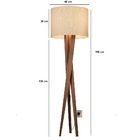 Luminária De Solo Tripé Com Pés De Madeira Rustico Cupula Pal