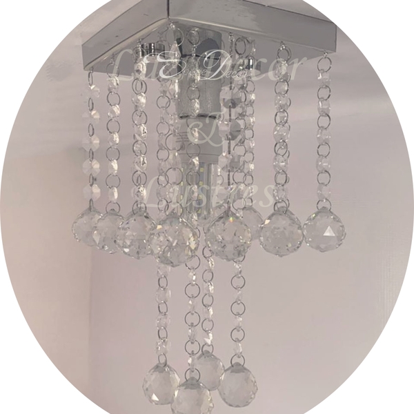 Luminária De Teto Com Cristais Legítimos K9 De 30mm 35cm Bivo