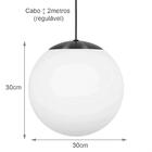 Luminária De Teto Lustre Bronze Bola Globo Vidro Sala 30cm