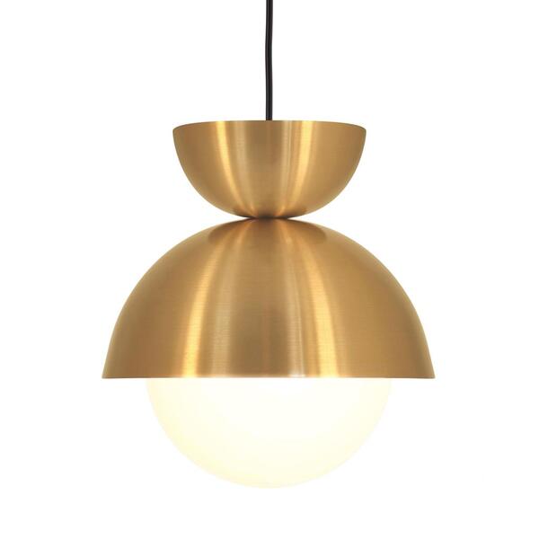 Luminária De Teto Meia Esfera Dourado Globo Vidro 16x14cm