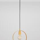 Luminária De Teto Pendente Anel Círculo Quarto Cama Dourado