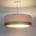 Luminária De Teto Pendente Cúpula Dupla Detalhe Bronze 40x16