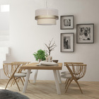 Luminária De Teto Pendente Cúpula Dupla Detalhe Bronze 50x25