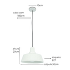 Luminária de Teto Pendente Dandara Marrom Cortem