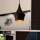 Luminária De Teto Pendente Fat Preto Com Interior Cobre Para