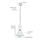 Luminária de Teto Pendente Golda Preta