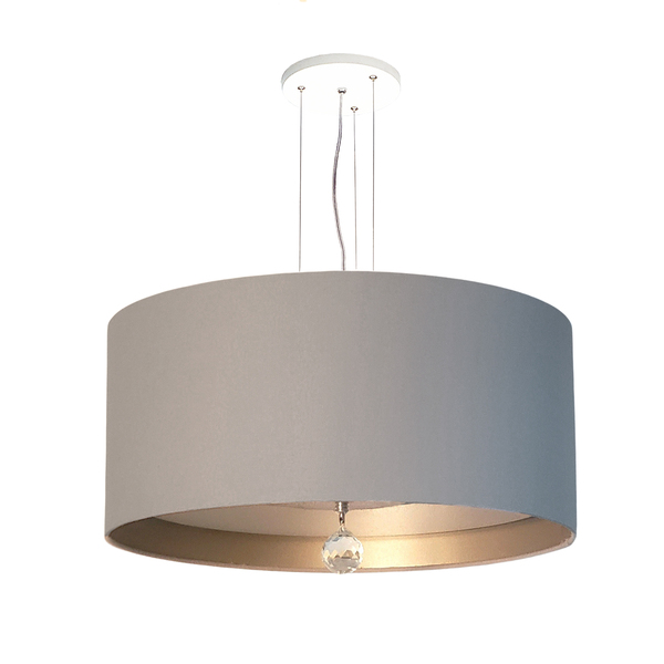 Luminária De Teto Pendente Interna Bronze 50x15cm Cinza5821