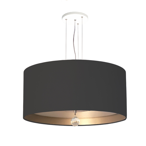 Luminária De Teto Pendente Interna Bronze 50x15cm Preto5822