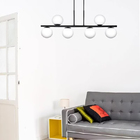 Luminária De Teto Pendente Jabuti Up Preto Com Globos Branco