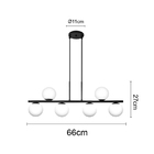 Luminária De Teto Pendente Jabuti Up Preto Com Globos Branco