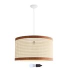 Luminária De Teto Pendente Lustre Fio Branco Telinha Rattan C