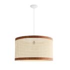 Luminária De Teto Pendente Lustre Fio Branco Telinha Rattan C