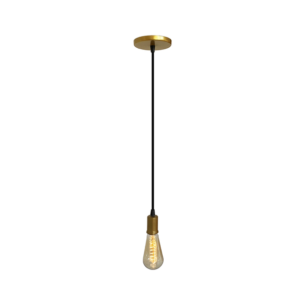 Luminária De Teto Pendente Lustre Simples Dourado Retrô Soquete E27 ...