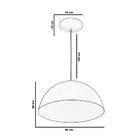 Luminaria De Teto Pendente Meia Lua 60 Cm Branco/branco