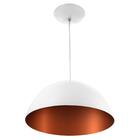 Luminaria De Teto Pendente Meia Lua 60 Cm Branco/cobre
