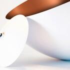 Luminaria De Teto Pendente Meia Lua 60 Cm Branco/cobre