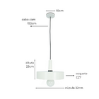 Luminária de Teto Pendente Nísia Retrô Preta
