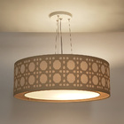 Luminária De Teto Pendente Palha Cúpula Dupla Cru 40x16