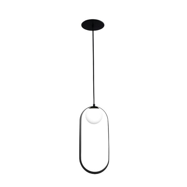 Luminária De Teto Pendente Square Elipse Preto Com Globo Bran