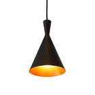 Luminária De Teto Pendente Tall Preto Com Interior Cobre Para