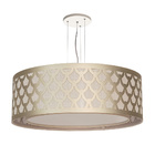 Luminária De Teto Pendente Trama Cúpula Dupla Bronze 50x16