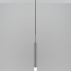 Luminária De Teto Pendente Tubo Difusor Quarto Sala Prata