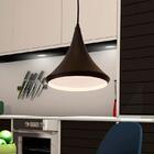 Luminária De Teto Pendente Wide Preto Com Interior Branco Par