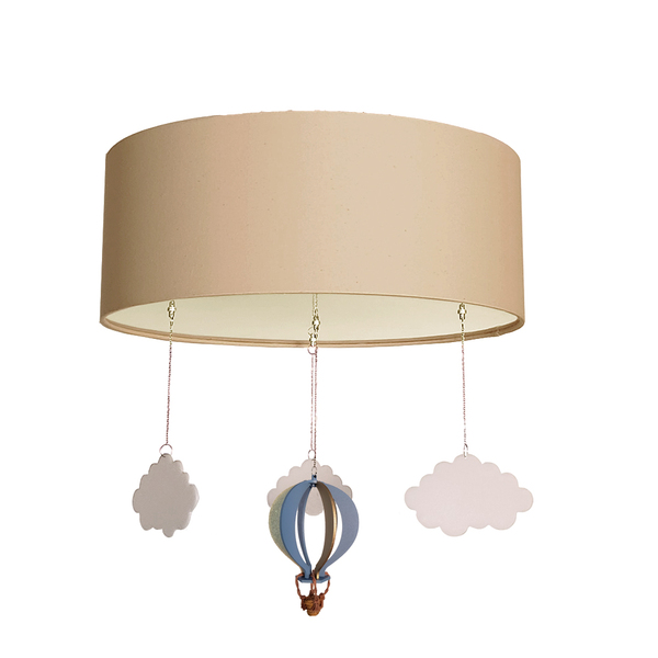 Luminária De Teto Plafon Balão Cúpula 30x15cm  Cáqui5975